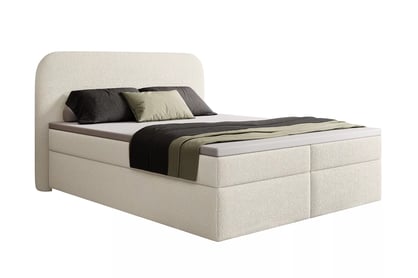 Boxspring posteľ Elaris 160x200 s úložným priestorom - svetlobéžové buklé Quelle 02
