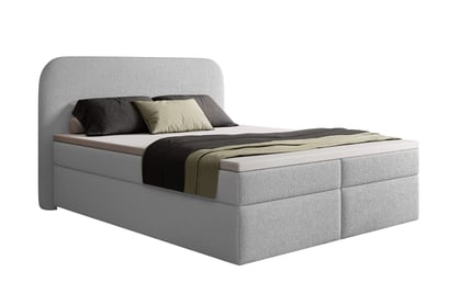 Boxspring posteľ Eleris 160x200 s úložným priestorom - sivé buklé Quelle 83