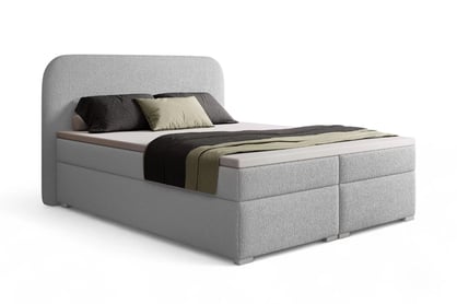 Boxspring posteľ Eleris 160x200 s úložným priestorom - sivé buklé Quelle 83