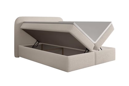 Kontinentálna posteľ Eleris 180x200 s úložným priestorom - béžová bukla Quelle 03 Boxspring posteľ Eleris 180x200 s úložným priestorom - Béžová bukla Quelle 03