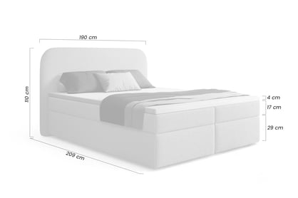 Boxspring posteľ Eleris 180x200 s úložným priestorom - tmavosivé buklé Quelle 92 Boxspring posteľ Eleris 180x200 s úložným priestorom - Tmavý šedý bukla Quelle 92