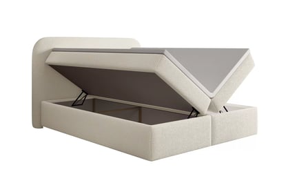 Boxspring posteľ Eleris 180x200 s úložným priestorom - svetlobéžové buklé Quelle 02 Boxspring posteľ Eleris 180x200 s úložným priestorom - svetlý Béžová bukla Quelle 02