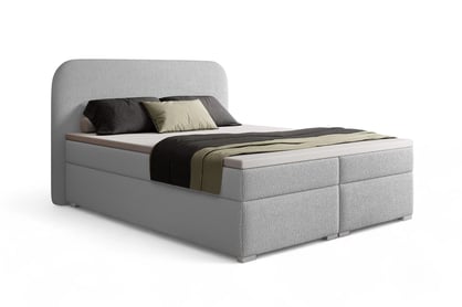Boxspring posteľ Eleris 180x200 s úložným priestorom - sivé buklé Quelle 83