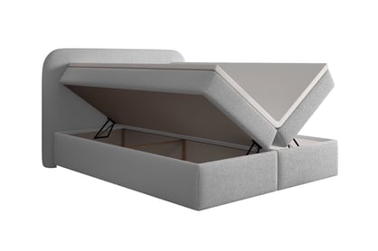 Boxspring posteľ Eleris 180x200 s úložným priestorom - sivé buklé Quelle 83 Boxspring posteľ Eleris 180x200 s úložným priestorom - šedá bukla Quelle 83 