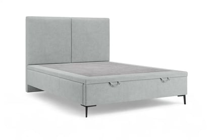 Boxspring posteľ Lektis 140x200 S vnútorným úložným priestorom- popielata látka ľahkočistiaca Maya 20 / nožičky kovové čierny Boxspring posteľ Lektis 140x200 S vnútorným úložným priestorom- popielata látka ľahkočistiaca Maya 20 / nožičky kovové čierny