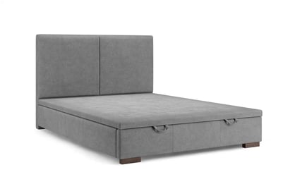 Čalouněná boxspring postel Lektis 140x200 s úložným prostorem - medově hnědá látka Maya 06 / nohy wenge Postel boxspring Lektis 140x200 s úložným prostorem- šedá potahová látka snadno čistitelný Maya 18 / Nohy dřevěná wenge