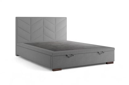 Boxspring postel Lindi 140x200 s úložným prostorem - šedá látka Perfect Harmony 82 / nohy wenge Postel boxspring Lindi 140x200 - šedá šenil Perfect Harmony 82 / Nohy wenge