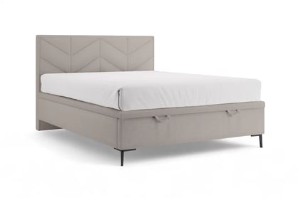 Boxspring posteľ Lindi 140x200 S vnútorným úložným priestorom- Hnedý šenil Perfect Harmony 04 / nožičky čierny 