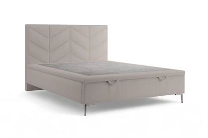 Boxspring postel Lindi 140x200 s úložným prostorem - hnědá látka Perfect Harmony 04 / stříbrné nohy Postel boxspring Lindi 140x200 s úložným prostorem- hnědá šenil Perfect Harmony 04 / Nohy srebrne 