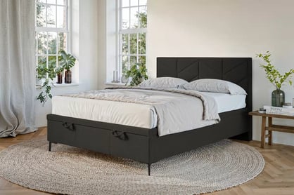 Boxspring posteľ Lindi 140x200 S vnútorným úložným priestorom- Tmavý šedý šenil Perfect Harmony 99 / nožičky čierny  Boxspring posteľ Lindi 140x200 S vnútorným úložným priestorom- Tmavý šedý šenil Perfect Harmony 99 / nožičky čierny 