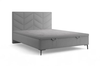 Boxspring postel Lindi 140x200 s úložným prostorem - šedá látka Perfect Harmony 82 / černé nohy Postel boxspring Lindi 140x200 s úložným prostorem- šedá šenil Perfect Harmony 82 / Nohy černá 