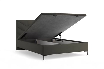 Boxspring posteľ Lindi 160x200 S vnútorným úložným priestorom- Tmavý šedý šenil Perfect Harmony 99 / nožičky čierny  Boxspring posteľ Lindi 160x200 S vnútorným úložným priestorom- Tmavý šedý šenil Perfect Harmony 99 / nožičky čierny 