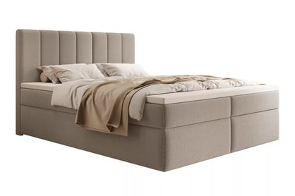 Boxspring posteľ Mareli 160x200 s úložným priestorom - tmavobéžové buklé Quelle 05