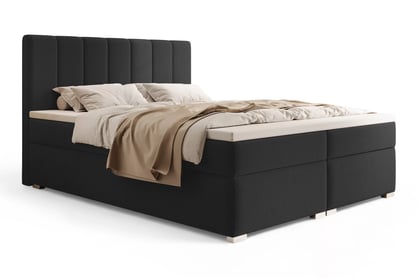 Postel boxspring Mareli 160x200 s úložním prostorem - černá bukla Quelle 100