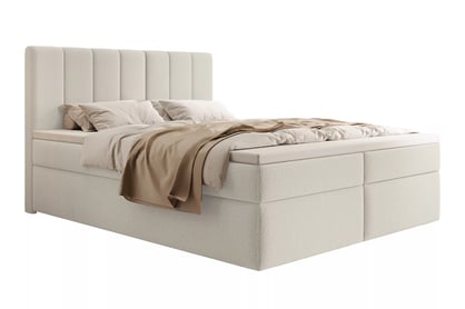 Boxspring posteľ Mareli 160x200 s úložným priestorom - svetlobéžové buklé Quelle 02