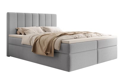 Boxspring posteľ Mareli 160x200 s úložným priestorom - sivé buklé Quelle 83