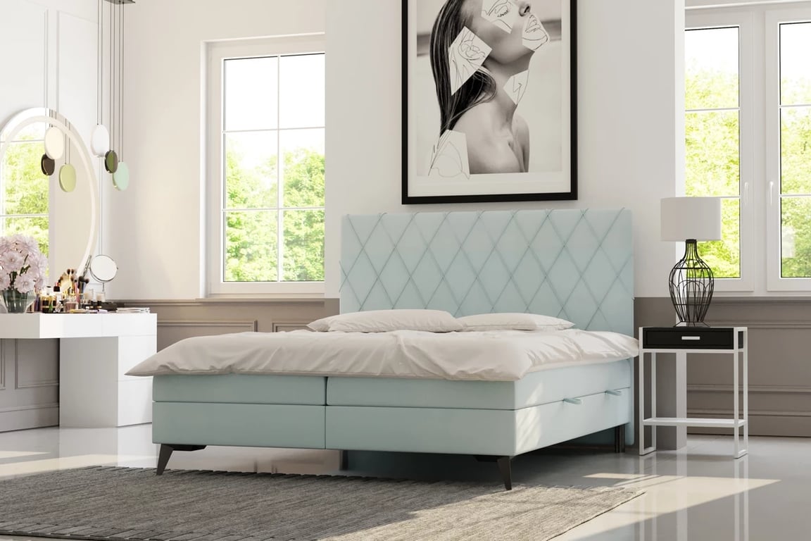 Boxspring posteľ Palawio 140x200 boxspring z wysokimi nozkami 