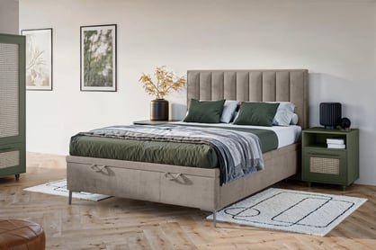 Boxspring posteľ Misel 140x200 S vnútorným úložným priestorom- béžový zamat Magic Velvet 2210 / nožičky srebrne Boxspring posteľ Misel 140x200 S vnútorným úložným priestorom- béžový zamat Magic Velvet 2210 / nožičky srebrne