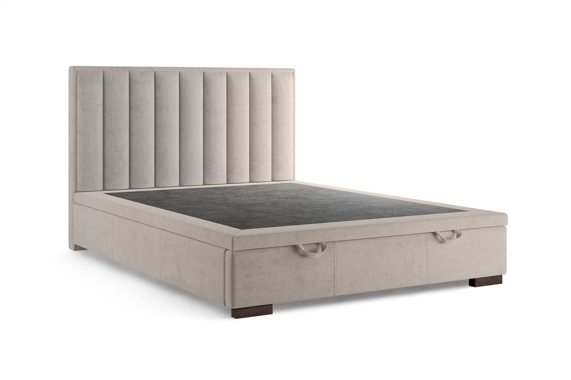 Boxspring postel Misel 140x200 s úložným prostorem - béžový samet Magic Velvet 2210 / nohy wenge Postel boxspring Misel 140x200 s úložným prostorem- béžová samet Magic Velvet 2210 / Nohy wenge