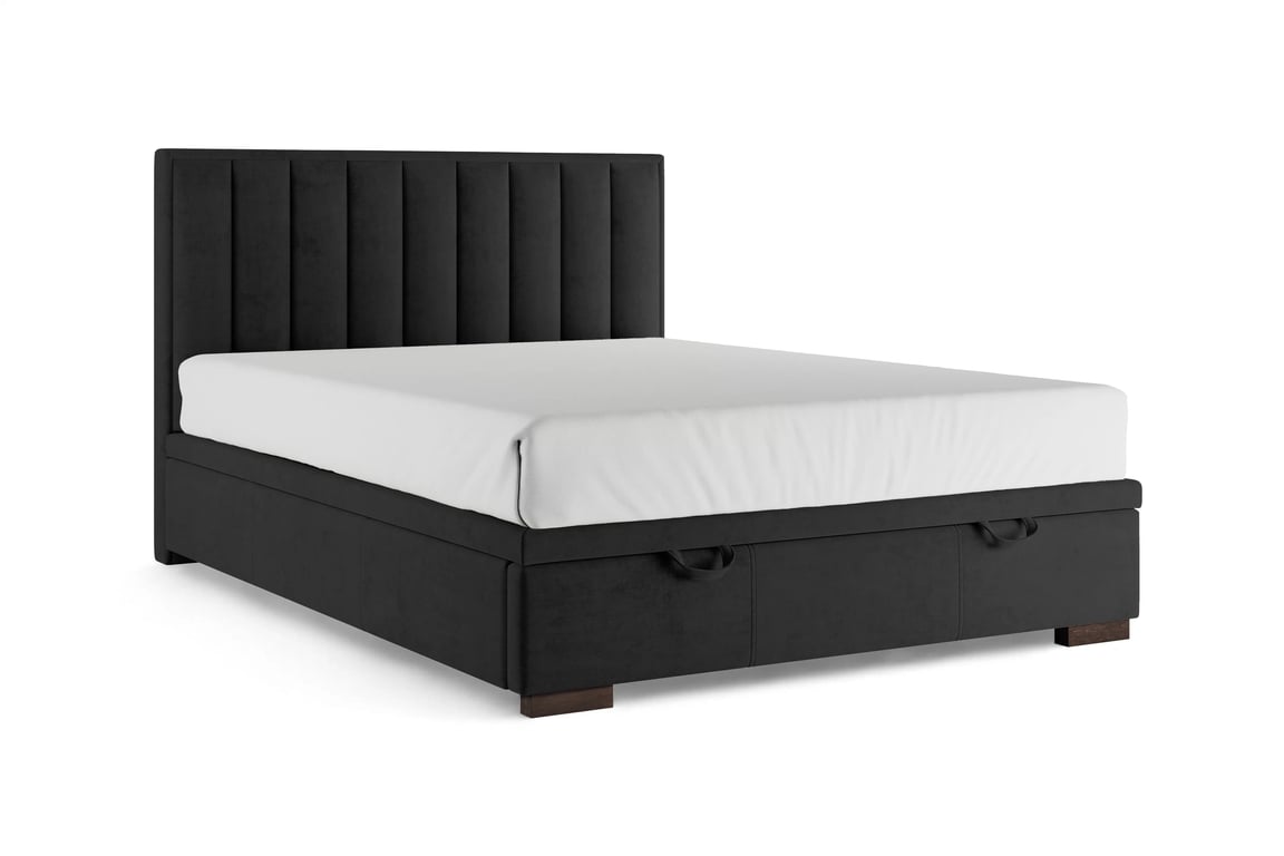 Boxspring posteľ Misel 140x200 S vnútorným úložným priestorom- Čierny zamat Magic Velvet 2219 / nožičky Venge Boxspring posteľ Misel 140x200 S vnútorným úložným priestorom- Čierny zamat Magic Velvet 2219 / nožičky Venge