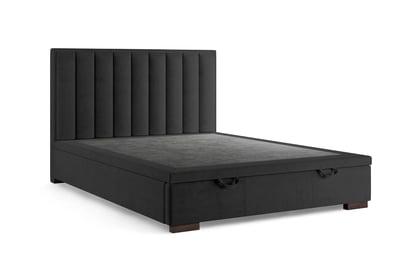 Boxspring postel Misel 140x200 s úložným prostorem - černý samet Magic Velvet 2219 / nohy wenge Postel boxspring Misel 140x200 s úložným prostorem- černá samet Magic Velvet 2219 / Nohy wenge