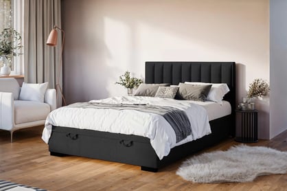 Boxspring posteľ Misel 140x200 S vnútorným úložným priestorom- Čierny zamat Magic Velvet 2219 / nožičky Venge Boxspring posteľ Misel 140x200 S vnútorným úložným priestorom- Čierny zamat Magic Velvet 2219 / nožičky Venge