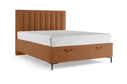 Boxspring postel Misel 140x200 s úložným prostorem - cihlový samet Magic Velvet 2213 / černé nohy Postel boxspring Misel 140x200 s úložným prostorem- cihlová samet Magic Velvet 2213 / Nohy černá 