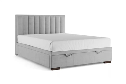 Boxspring posteľ Misel 140x200 S vnútorným úložným priestorom- šedý zamat Magic Velvet 2240 / nožičky Venge