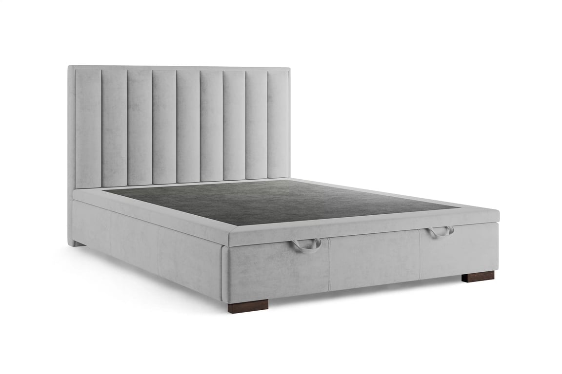 Boxspring postel Misel 140x200 s úložným prostorem - šedý samet Magic Velvet 2240 / nohy wenge Postel boxspring Misel 140x200 s úložným prostorem- šedá samet Magic Velvet 2240 / Nohy wenge