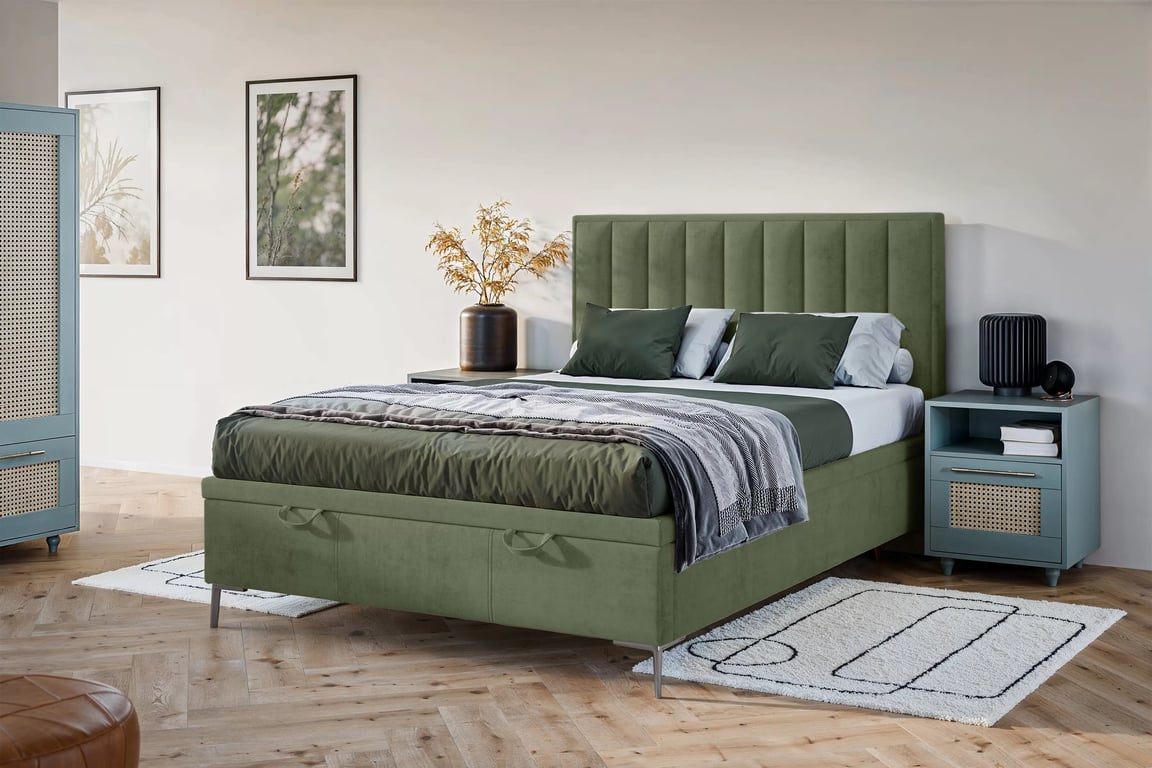 Boxspring posteľ Misel 180x200 S vnútorným úložným priestorom- Zelený zamat Magic Velvet 2243 / nožičky srebrne Boxspring posteľ Misel 180x200 S vnútorným úložným priestorom- Zelený zamat Magic Velvet 2243 / nožičky srebrne