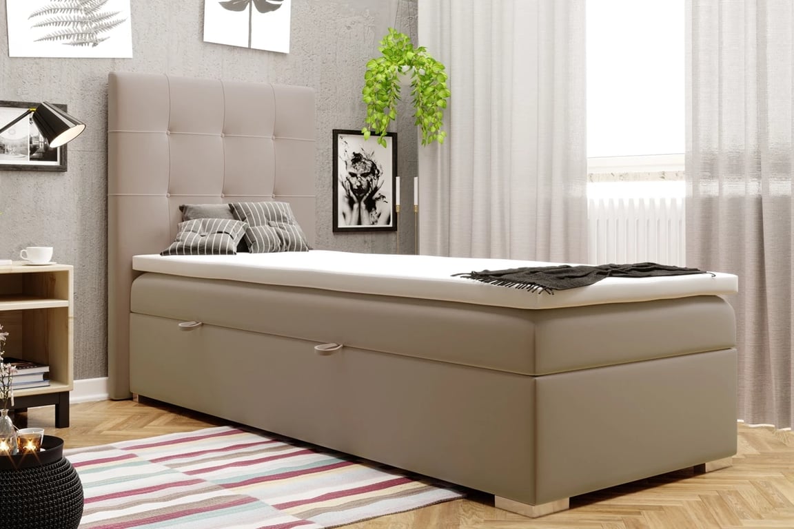 Boxspring postel Basim pro mládež 90x200 cm béžová mládežnická postel