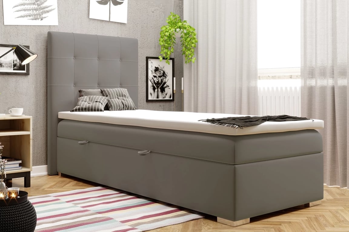 Boxspring postel Basim pro mládež 90x200 cm šedá postel mládežnická