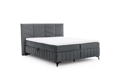 Boxspring posteľ Penia 160x200 s úložným priestorom - grafitový hydrofóbny zamat Element 22