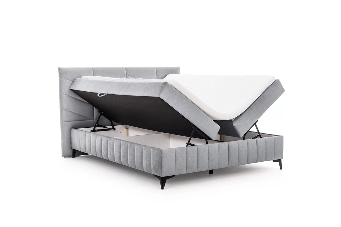 Postel boxspring s úložným prostorem Penia 160x200 - popelavá Element 24 Postel boxspring Penia 160x200 s úložním prostorem - popelavá samet hydrofobní  Element 24