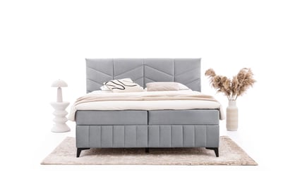 Postel boxspring s úložným prostorem Penia 160x200 - popelavá Element 24 Postel boxspring Penia 160x200 s úložním prostorem - popelavá samet hydrofobní  Element 24