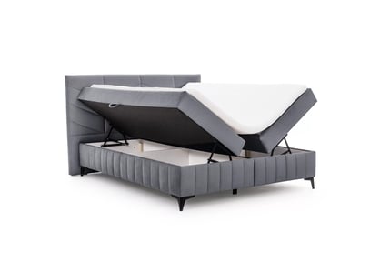 Posteľ Boxspring Penia 160x200 s úložným priestorom - šedý hydrofóbny zamat Element 23 Boxspring posteľ Penia 160x200 s úložným priestorom - šedý zamat hydrofobowy Element 23