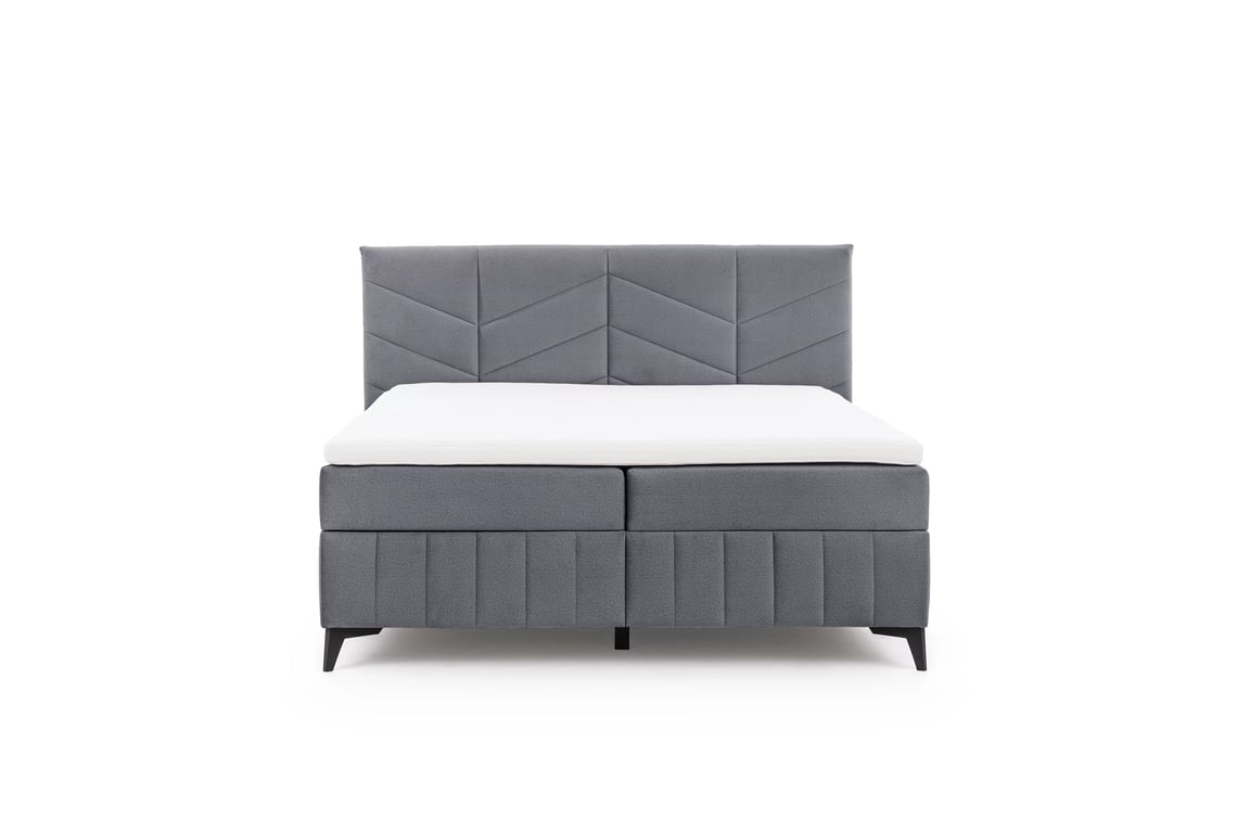 Posteľ Boxspring Penia 160x200 s úložným priestorom - šedý hydrofóbny zamat Element 23 Boxspring posteľ Penia 160x200 s úložným priestorom - šedý zamat hydrofobowy Element 23