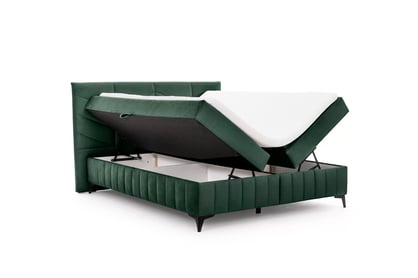 Posteľ Boxspring Penia 160x200 s úložným priestorom - zelený hydrofóbny zamat Element 12 Boxspring posteľ Penia 160x200 s úložným priestorom - Zelený zamat hydrofobowy Element 12