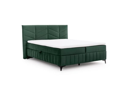  Pat boxspring Penia 160x200 cu spațiu de depozitare - catifea verde hidrofobă Element 12 