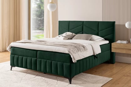 Penia kontinentális ágy 180x200 cm tárolóval - zöld hidrofób Velúr Element 12 Kontinentális ágy Penia 180x200 tárolokkal - zöld Velúr hidrofob Element 12