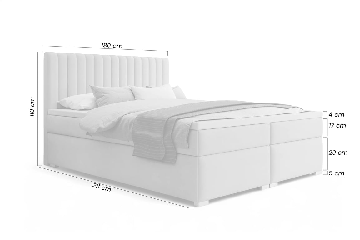 Kontinentální postel Solani 180x200 s úložným prostorem - světle béžový samet Castel 03 Postel boxspring Solani 180x200 s úložním prostorem - světlý béžová samet Castel 03 