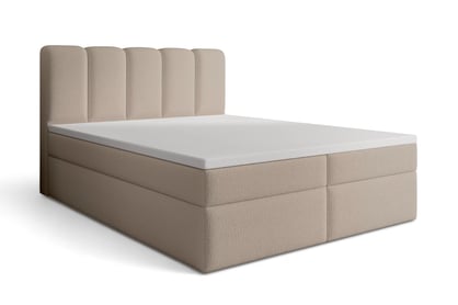 Kontinentálna posteľ Tenor 160x200 s úložným priestorom - tmavobéžová buklé Quelle 05