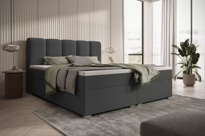 Kontinentálna posteľ Tenor 160x200 s úložným priestorom - tmavosivá buklé Quelle 92 Boxspring posteľ Tenor 160x200 s úložným priestorom - Tmavý šedý bukla Quelle 92