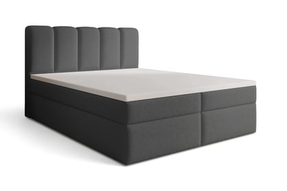 Boxspring posteľ Tenor 160x200 s úložným priestorom - tmavosivé buklé Quelle 92