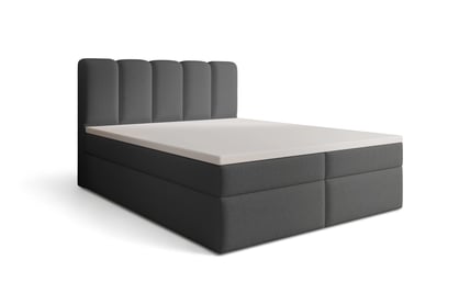 Boxspring posteľ Tenor 160x200 s úložným priestorom - Tmavý šedý bukla Quelle 92 Kontinentálna posteľ Tenor 160x200 s úložným priestorom - tmavosivá buklé Quelle 92