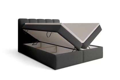 Kontinentálna posteľ Tenor 160x200 s úložným priestorom - tmavosivá buklé Quelle 92 Boxspring posteľ Tenor 160x200 s úložným priestorom - Tmavý šedý bukla Quelle 92