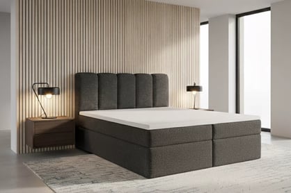Kontinentálna posteľ Tenor 160x200 s úložným priestorom - tmavosivá buklé Quelle 92 Boxspring posteľ Tenor 160x200 s úložným priestorom - Tmavý šedý bukla Quelle 92