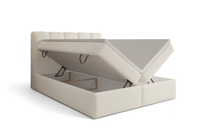 Kontinentálna posteľ Tenor 160x200 s úložným priestorom - svetlý béžový bouclé Quelle 02 Boxspring posteľ Tenor 160x200 s úložným priestorom - svetlý Béžová bukla Quelle 02 