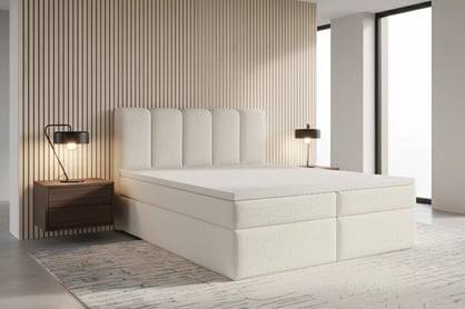 Kontinentálna posteľ Tenor 160x200 s úložným priestorom - svetlý béžový bouclé Quelle 02 Boxspring posteľ Tenor 160x200 s úložným priestorom - svetlý Béžová bukla Quelle 02 