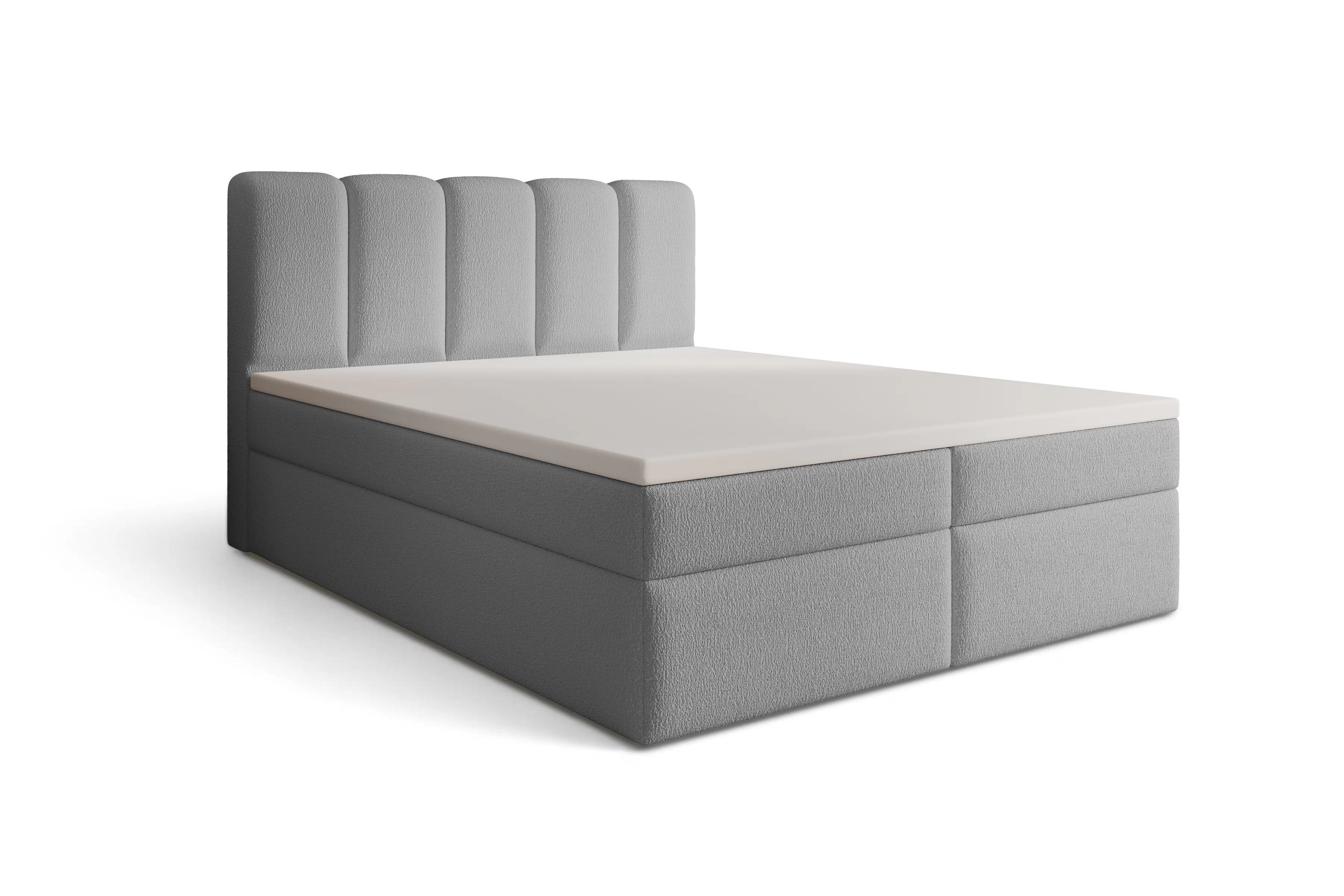 Boxspring posteľ Tenor 160x200 s úložným priestorom - sivé buklé Quelle 83 Boxspring posteľ Tenor 160x200 s úložným priestorom - šedá bukla Quelle 83